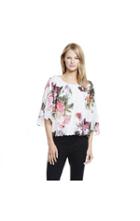 Vince Camuto Vince Camuto Flare Sleeve Bouquet Elasticated Blouse
