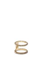 Vince Camuto Vince Camuto Gold-tone Crystal Double Band Illusion Ring