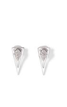 Vince Camuto Vince Camuto Silver-tone & Crystal Geo Drop Back Earrings