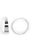 Vince Camuto Vince Camuto Silver-tone Tapered Hoop Earrings