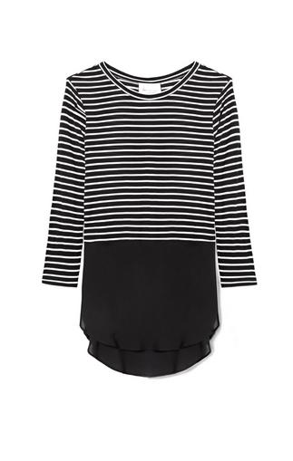Two By Vince Camuto Striped Mixed-material Tunic
