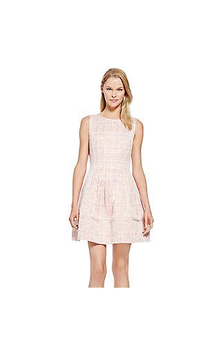 Vince Camuto Vince Camuto Pink Detail Jacquard Fit And Flare Dress