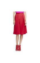 Vince Camuto Vince Camuto Red Scuba Pleated Midi Skirt