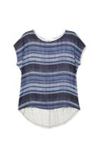 Two By Vince Camuto Striped Mixed-material Top
