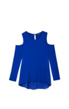 Vince Camuto Cold-shoulder Mixed-material Top