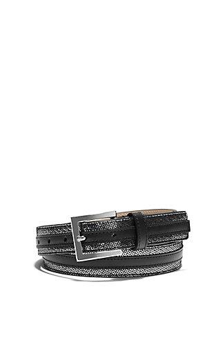 Vince Camuto Vince Camuto Metallic Tile Striped Belt
