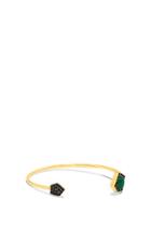 Vince Camuto Vince Camuto Open Asymmetrical Green Gem Wire Cuff