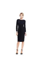 Vince Camuto Vince Camuto Jeweled Sleeve Shirred Cocktail Dress