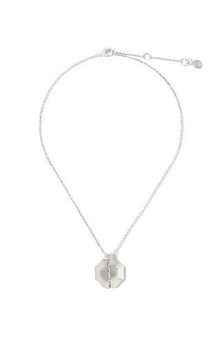 Vince Camuto Louise Et Cie Silver-tone Crystal Split Octagon Necklace