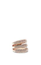 Vince Camuto Rose Gold-tone Triple Band Pave Ring