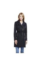 Vince Camuto Vince Camuto Zip Detail Belted Hooded Rain Trench