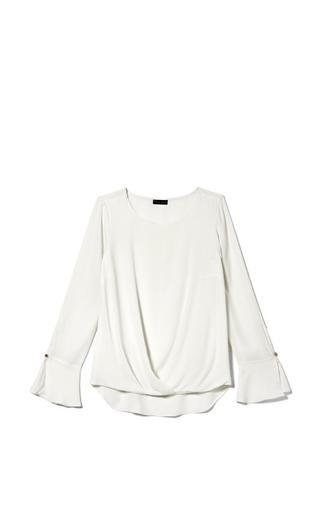 Vince Camuto Drape-front Flutter-cuff Blouse