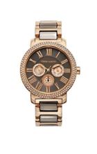 Vince Camuto Vince Camuto Two-tone Pave Bezel Triple Subdial Watch