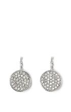 Vince Camuto Vince Camuto Silver-tone Pave Round Earrings