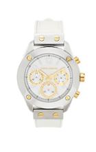 Vince Camuto Vince Camuto White Croco Strap Nailhead Bezel Watch
