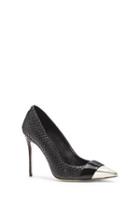 Vince Camuto Vc Signature Ville- Metallic Toe Cap Snakeskin Pump