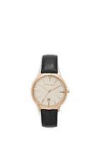 Vince Camuto Vince Camuto Classic Leather Black & Rose Gold-tone Watch