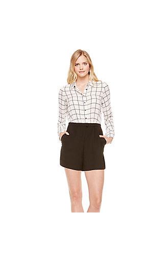 Vince Camuto Vince Camuto Tailored Windowpane Romper