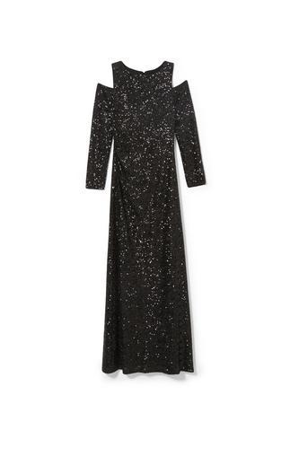 Vince Camuto Cold-shoulder Sequin Gown