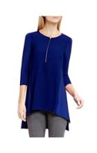Vince Camuto Zip-up Mixed-material Top