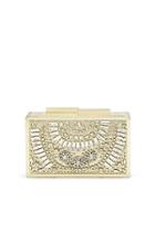 Vince Camuto Vc Signature Chara- Metal Framed Snakeskin Or Fringe Evening Clutch