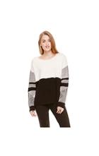 Vince Camuto Two By Vince Camuto Eyelash Yarn & Jacquard Sleeve Sweater