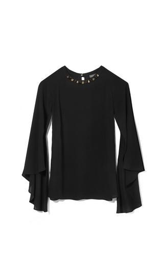 Vince Camuto Embellished-neckline Cape Blouse