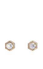 Vince Camuto Vince Camuto Gold-tone Crystal Hexagon Stud Earrings