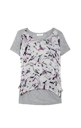 Two By Vince Camuto Painterly-print Mixed-material T-shirt