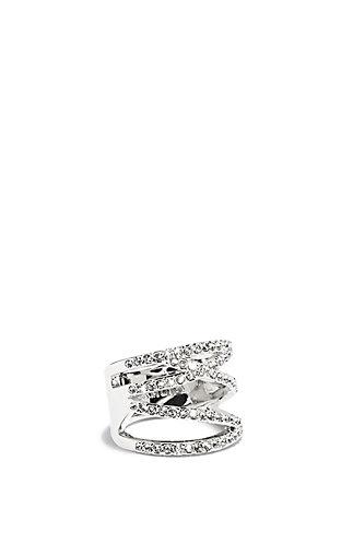 Vince Camuto Vince Camuto Silver-tone Crystal Wrap Ring