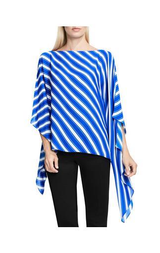 Vince Camuto Diagonal-stripe Poncho Blouse