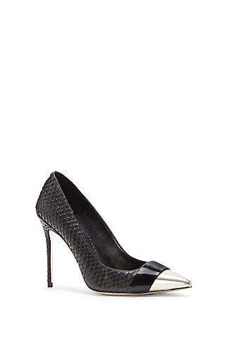 Vince Camuto Vc Signature Ville- Metallic Toe Cap Snake Stiletto