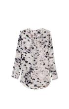 Two By Vince Camuto Print Slit-neck Blouse