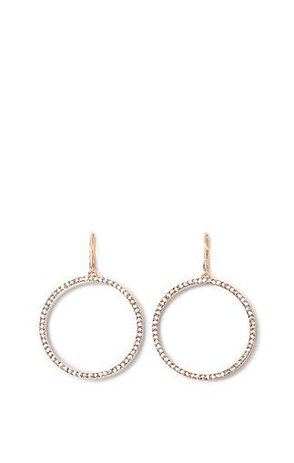 Vince Camuto Vince Camuto Rose Gold-tone Pave Open Circle Earrings