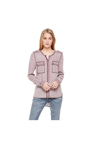 Vince Camuto Two By Vince Camuto Purple Fade Wash Utility Shirt