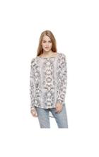 Vince Camuto Two By Vince Camuto Snake Print Drop Shoulder Sweater