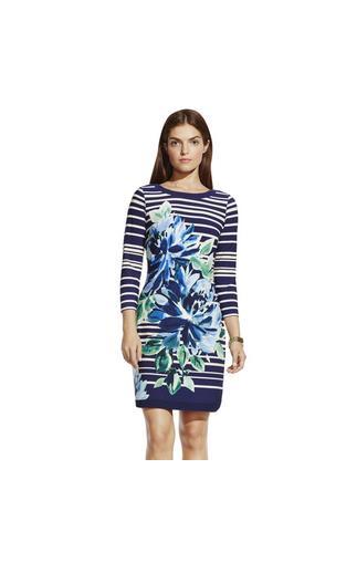 Vince Camuto Vince Camuto Floral & Stripe Print Sheath Dress