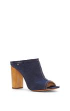 Vince Camuto Vc Signature Tad D- Open Toe Block Heel Denim Mule