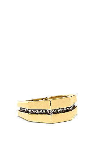 Vince Camuto Louise Et Cie Gold Crystal Inlay Angular Ring