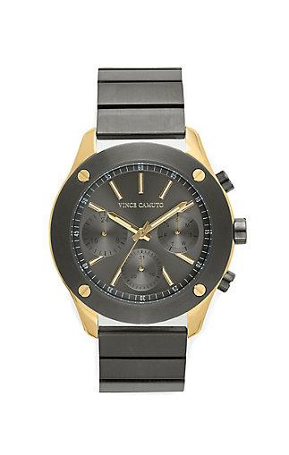 Vince Camuto Vince Camuto Gunmetal & Gold-tone Nailhead Bezel Watch