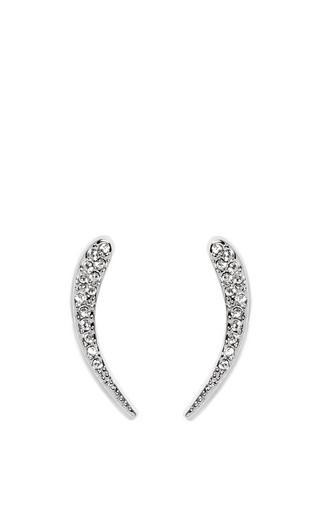 Vince Camuto Silver-tone Pav Horn Stud Earrings