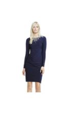 Vince Camuto Vince Camuto Jeweled Neckline Ruched Cocktail Dress
