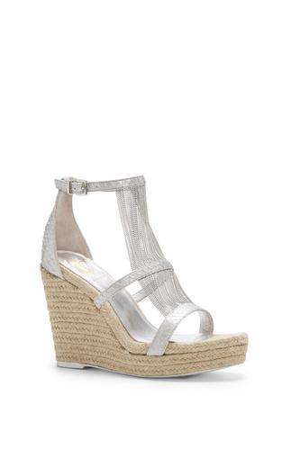 Vince Camuto Vc Signature Devo- Chain Curtain Espardrille Wedge Sandal