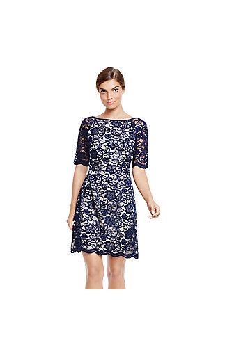 Vince Camuto Vince Camuto Navy Lace Shift Dress