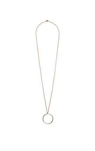 Vince Camuto Vince Camuto Rose Gold-tone Pave Open Circle Pendant Necklace