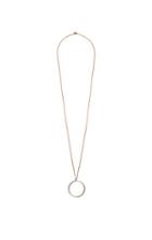 Vince Camuto Vince Camuto Rose Gold-tone Pave Open Circle Pendant Necklace