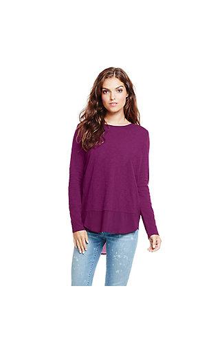 Vince Camuto Two By Vince Camuto Mixed Media Zip Back Top