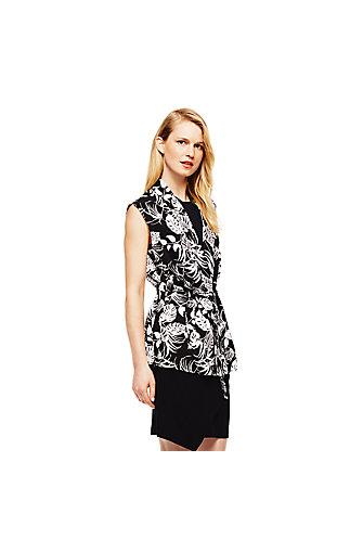 Vince Camuto Vince Camuto Tropical Stencil Belted Vest
