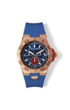 Vince Camuto The Master Rose Gold-tone & Blue Silicone Watch