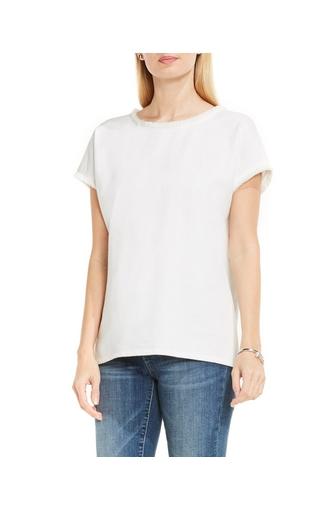 Two By Vince Camuto Terry Frayed-trim Top
